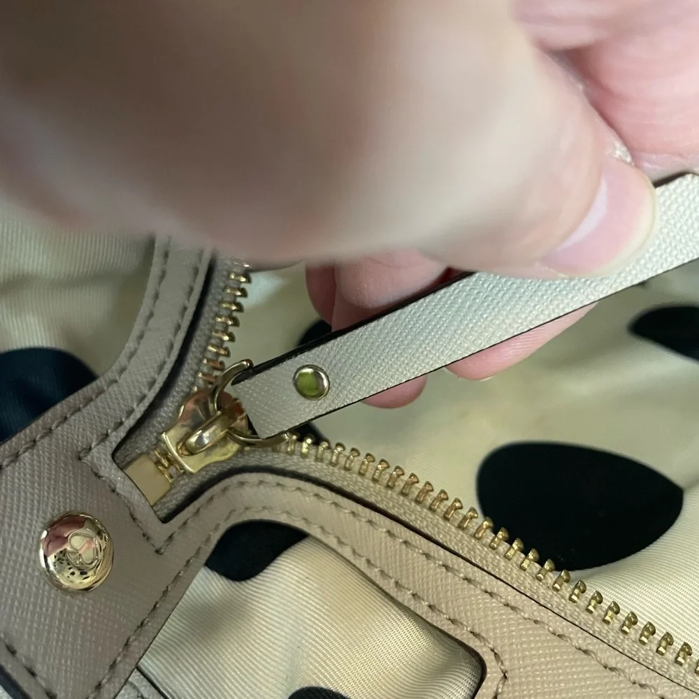 Kate Spade Taupe Tote with Metallic Straps